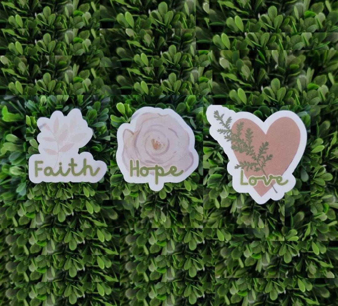 Faith, Hope, Love Stickers| Matte Vinyl Sticker|add Decal to Water ...