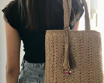 Handgemaakte tas, schoudertas, gehaakte tas, breitassen, Clucht tas, levendige zomertas, minimalistische handtas, Raffia gehaakte clutch tas, feesttas.