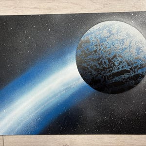 Original Space Art - Blue Ray Planet