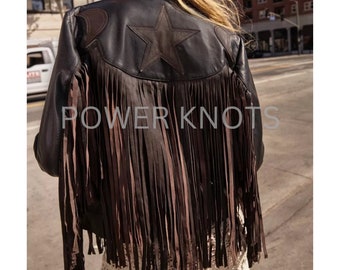 フリンジワックスレザージャケット - Etsy 日本
