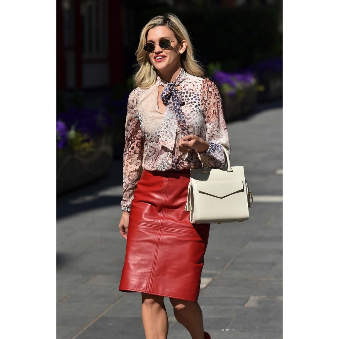 Women's Red Panelled Tailored Leather Skirt, Women's Red Aline Leather — free download
