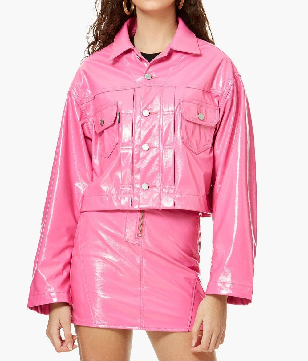 Pink pvc jacket hotsell