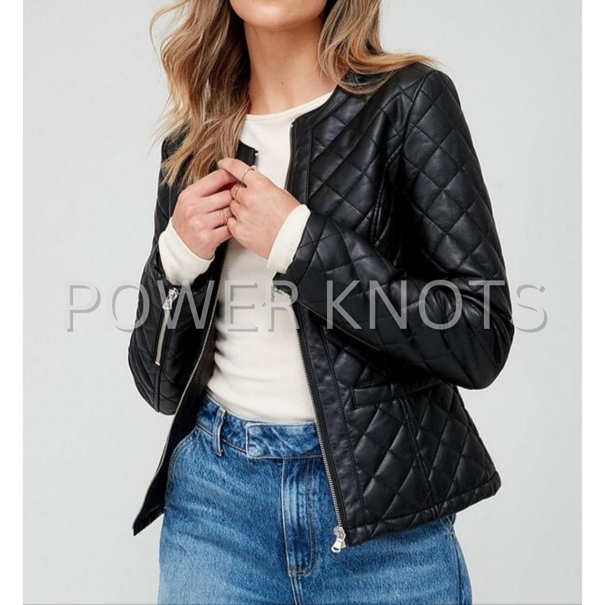 Quilted Leather Jacket Etsy Canada