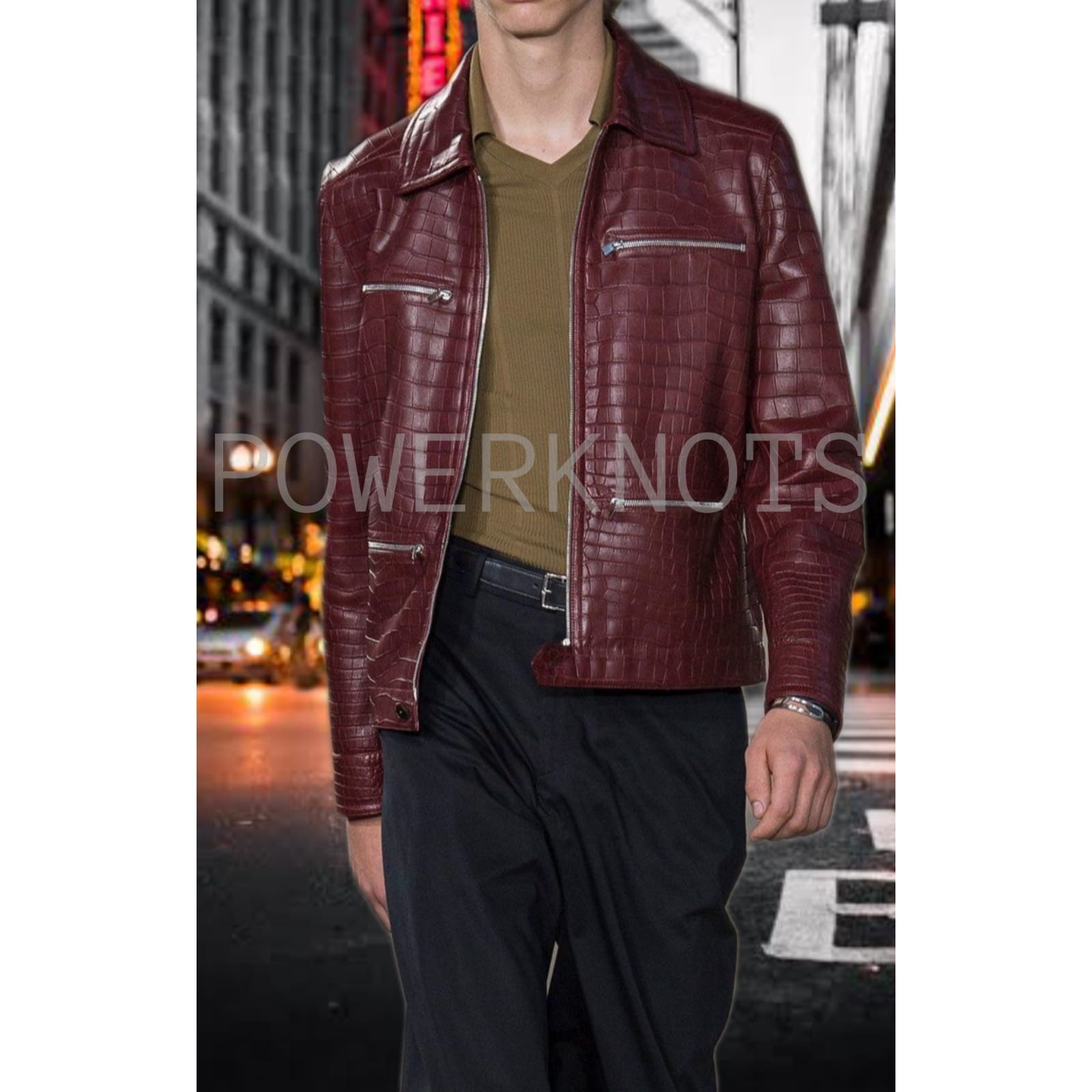 Maroon top motorcycle jacket