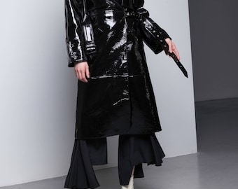 Vintage glossy long trench coat（ライナー付） bkk10173_black_xl?$