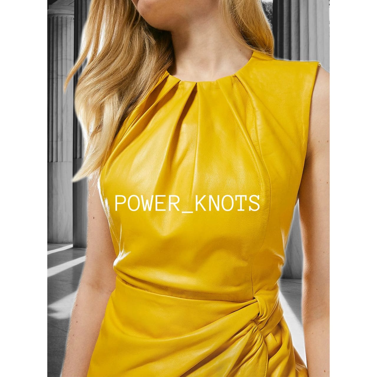 knee length dresses for ladies MERCI STRETCH LEATHER DRESS – AS by DF main image 0