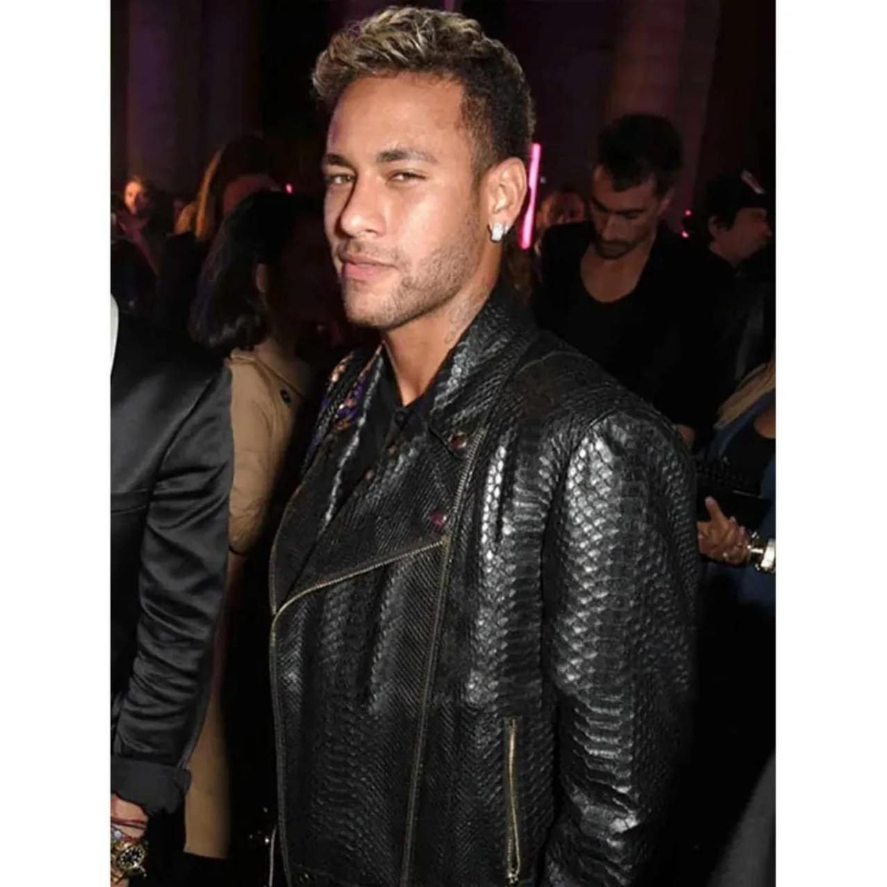 Neymar Python Leathet Jacket Men s Black Python Embossed Motorcycle Biker Leather Jacket Python Leather Jacket Neymar Leather Jacket Etsy
