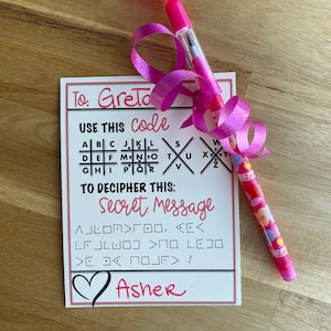 Code Breaker Valentine Card imprimable