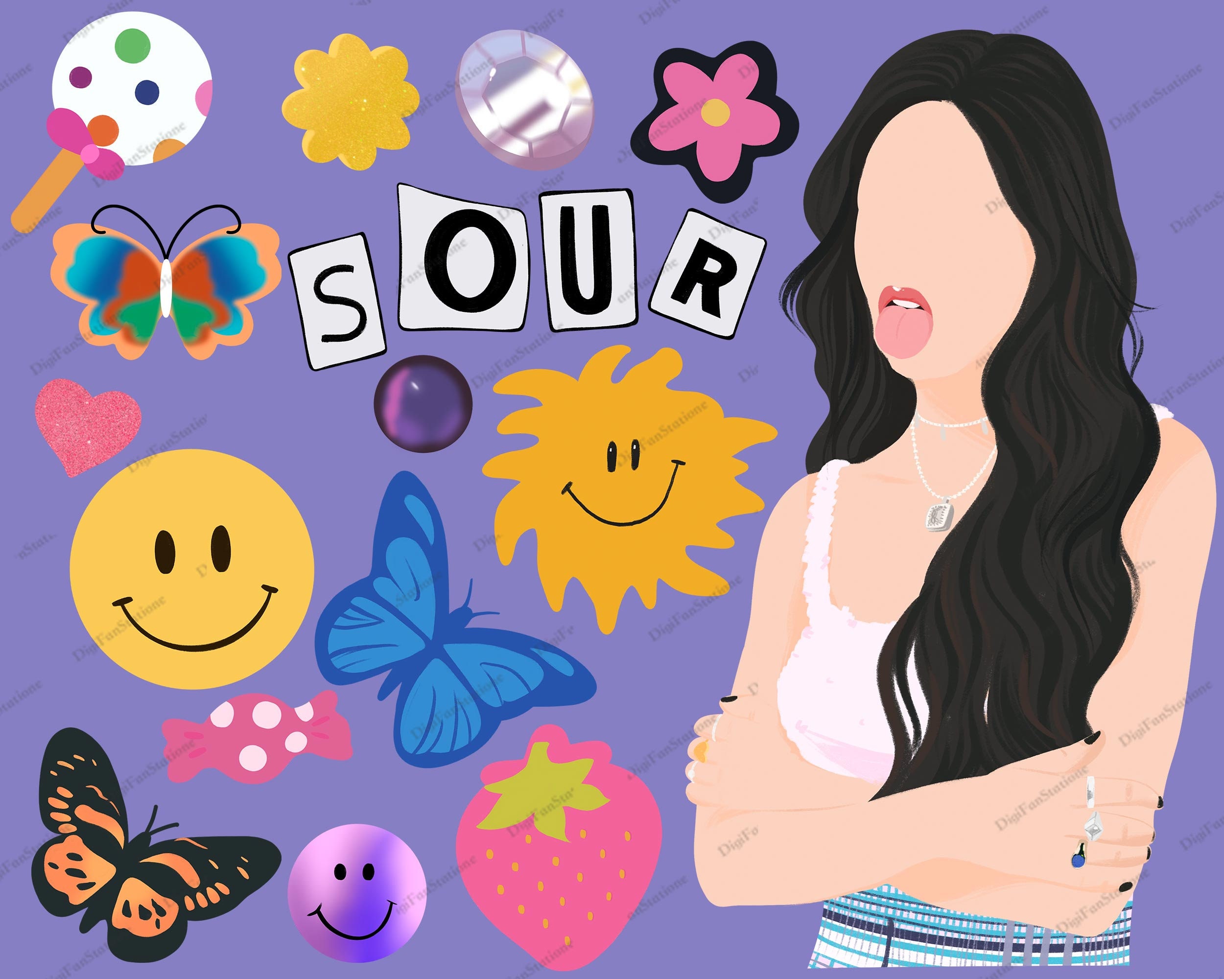 Olivia Rodrigo PNG, Sour Sticker Clipart, Printable Poster, Olivia ...