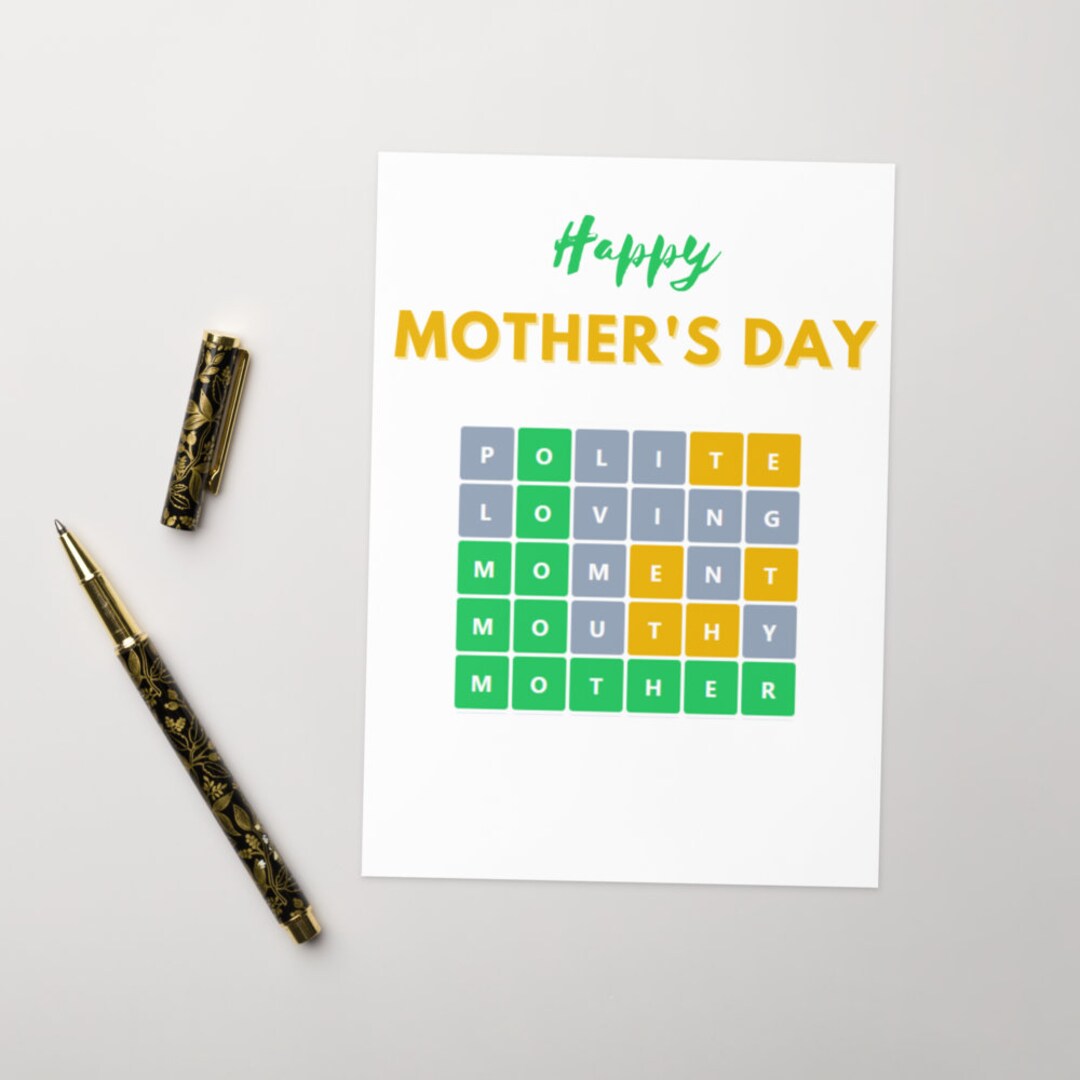 Happy Mother's Day Card Wordle Inspired Design Etsy