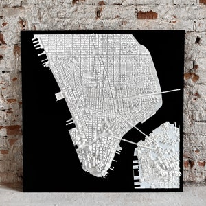 Lower Manhattan | 3D Printed City Skyline | Modern Wall Decor | 39"/100cm