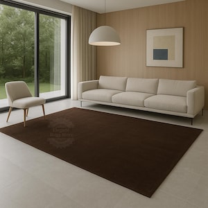Hand Tufted Rugs , Solid Rug Dark Brown , Hand Tufted Wool Area rug for I Bedroom | Livingroom I Hallways , 8x10 , 9x12 , 10x14, 12x15 .