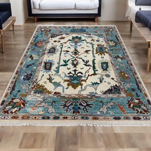 Turkish Modern Oushak in Traditional Hand Knotted Wool Rug Customize in Any Size from Large area Rugs and Runners