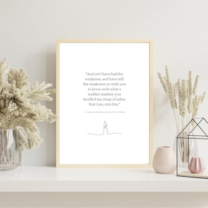 Charles Dickens Quote Print, A Tale of Two Cities, Wall Art, Aesthetic Room Decor, Minimalist Art, Book Quote, Home Decor, Romantic