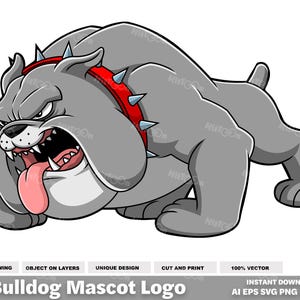 Bulldog Mascot Logo - Digital ClipArt Vector Graphic Illustrations - Ai, Eps, Svg, Pdf, Png, Jpg - Sublimation and Free Commercial Use