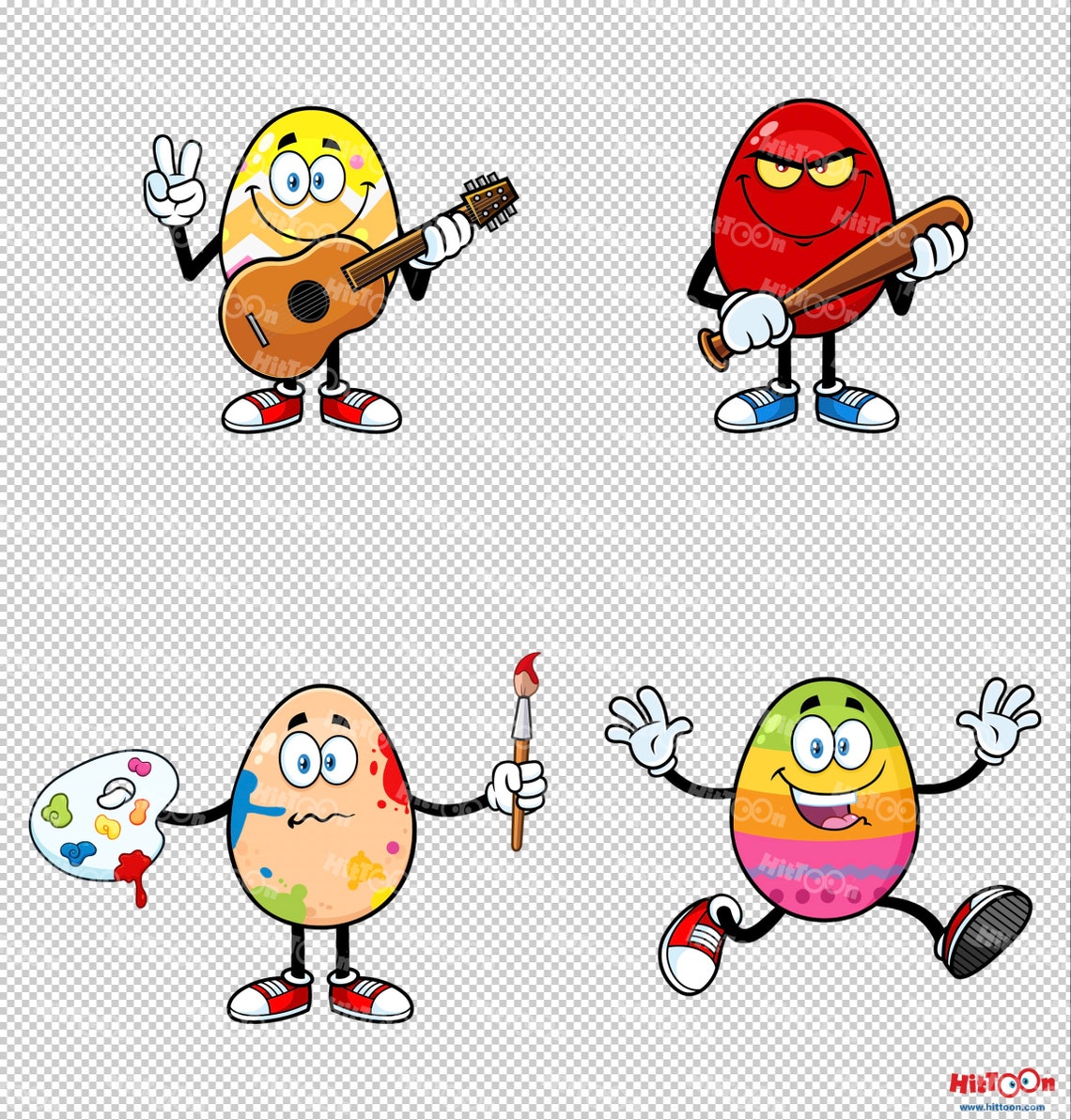 Easter Egg Cartoon Mascot Character 2. Digital Clip Art Vector Graphic