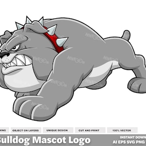 Bulldog Mascot Logo - Digital ClipArt Vector Graphic Illustrations - Ai, Eps, Svg, Pdf, Png, Jpg - Sublimation and Free Commercial Use