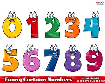 Cartoon Number Clipart – Funny Character Graphics – Free Commercial Use ...