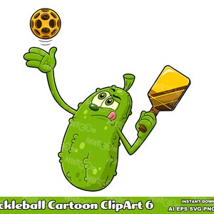Pickleball Cartoon ClipArt – Hand Drawn Vector Graphic Illustrations – Ai, Eps, Svg, Pdf, Png, Jpg – Free Commercial Use