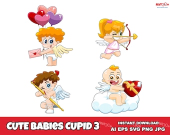 Cartoon Cupid Clipart – Baby Vector Graphics – Free Commercial Use - Etsy