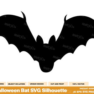 Halloween Bat SVG Silhouette: Vector Graphic Bundle (Commercial Use)