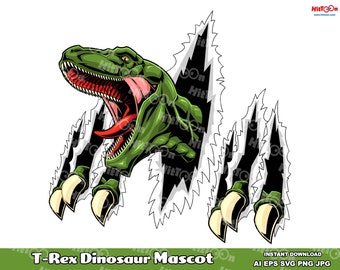 T-Rex Dinosaur Scratch Graphic Design - Digital Clipart Vector Graphic Bundle - Ai, Eps, Svg, Png, Jpg - Free Commercial Use