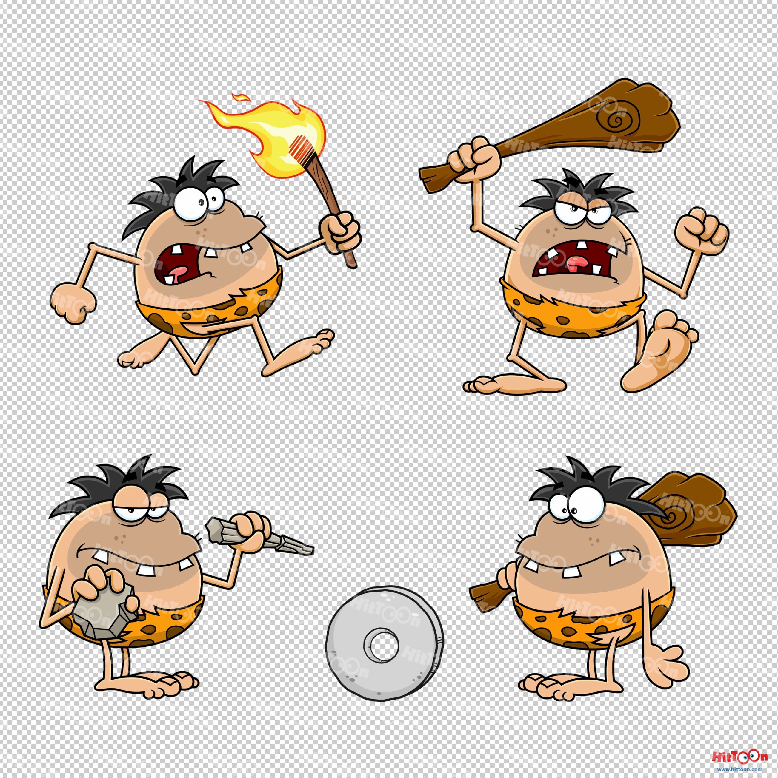 Caveman Cartoon Characters 4. Digital Clip Art Vector Graphic Illustrations Bundle Set. AI. EPS. SVG. Pdf. Png and Jpg. Commercial Use Etsy