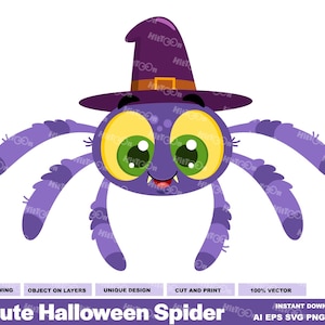 Imágenes prediseñadas de araña de Halloween - Ilustraciones vectoriales - Ai, Eps, Svg, Pdf, Png, Jpg - Uso comercial gratuito