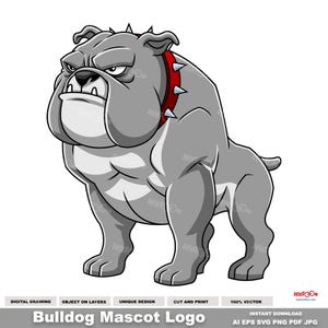 Bulldog Mascot Logo - Digital ClipArt Vector Graphic Illustrations - Ai, Eps, Svg, Pdf, Png, Jpg - Sublimation and Free Commercial Use