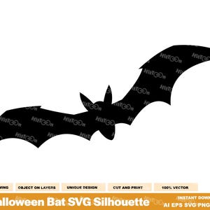 Halloween Bat SVG Silhouette: Vector Graphic Bundle (Commercial Use)