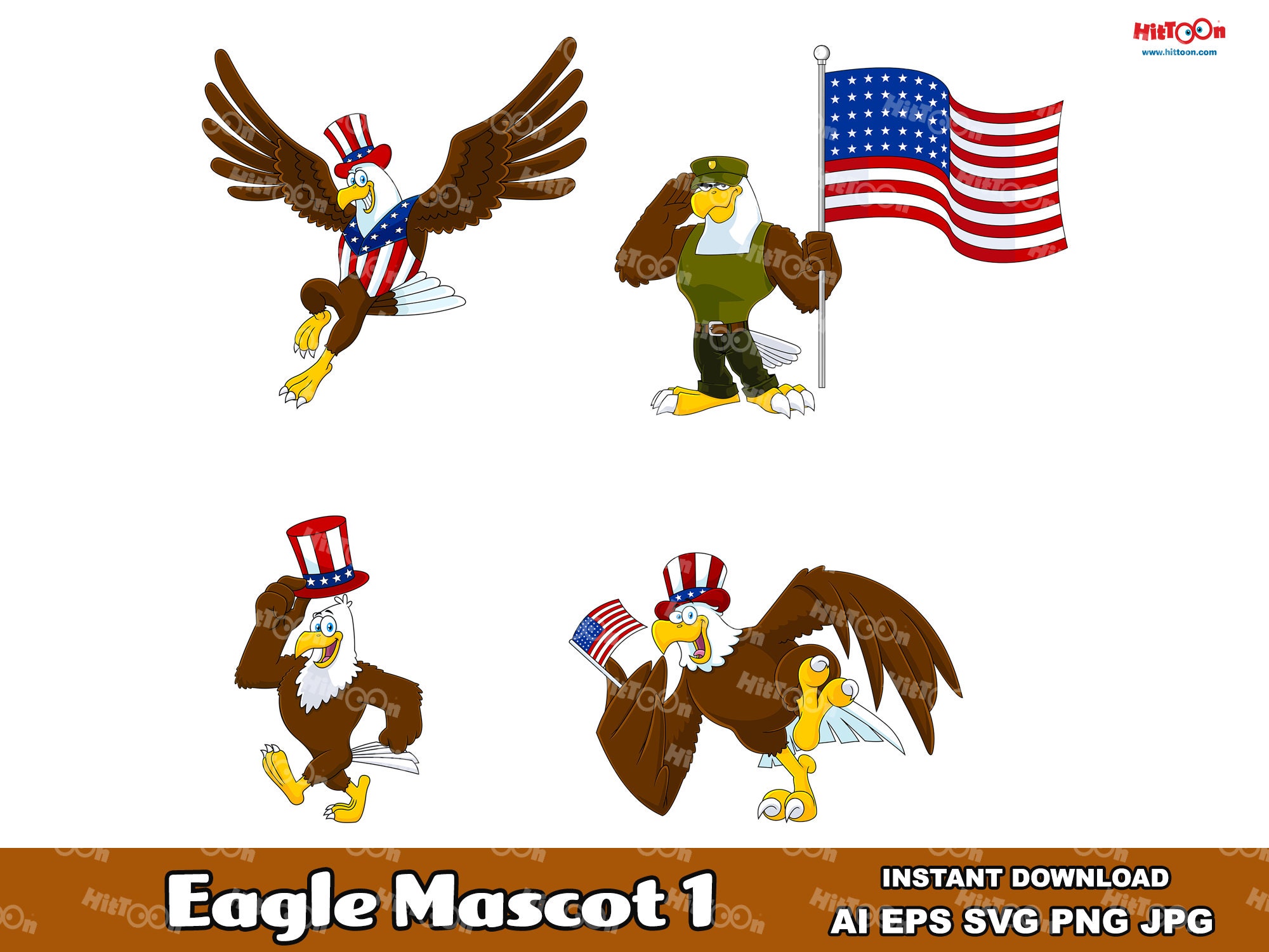 Eagles mascot INSTANT DOWNLOAD 1 vector .eps, .dxf, .svg .png Vinyl Cutter  Ready, T-Shirt, CNC clipart graphic 0435