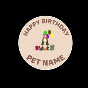 Pegatina personalizada de cumpleaños para mascotas de 7 cm