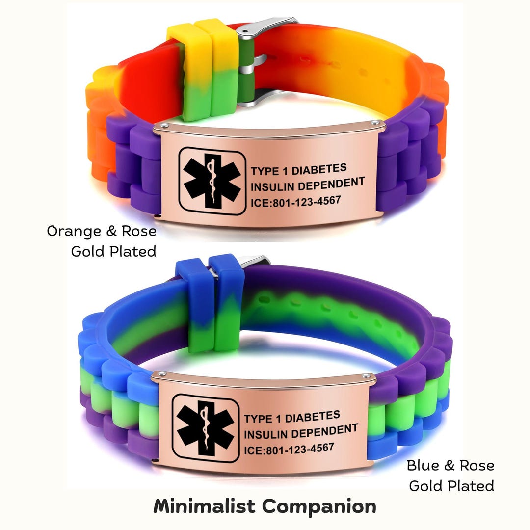 Personalized Medical Alert Bracelet, Silicone Band, Emergency ID - Etsy