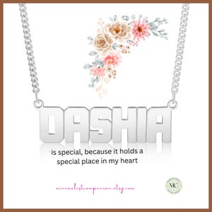 Personalized Name Bar Necklace in Silver,Rose,Gold | Custom Bar Family Monogrammed Pendant Jewelry | Thanksgiving Name Letter Bar Gift Ideas