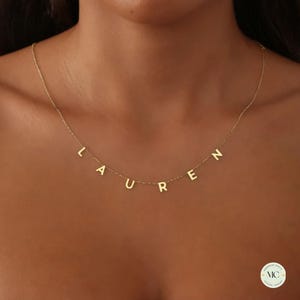 Spaced Letter Necklace | Personalized Initial Name Necklace | Custom Dainty Pave Initials Name Necklace | Gifts For Mom,Sister,Birthday Gift