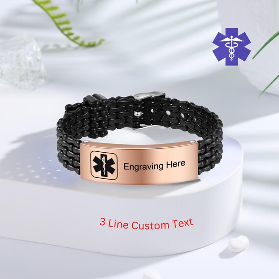 Bracelet Medical Personalized Medical Alert Bracelets - Custom Engraved ...