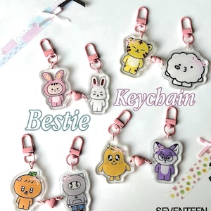 Seventeen Bestie Miniteen Keychain, Bestie Keychain, Kpop Acrylic Keychain, KPop Seventeen Keychain, Svt Carat Keyring Merch, Bag Charm