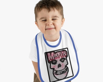 Misfits Baby Contrast Trim Bib, Physical Item, Punk Rock, Cute Baby Bib