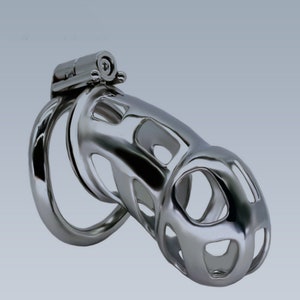 Male Chastity Device Gay Bird Cage Lock Restraint Ring Stainless Steel Men  BDSM