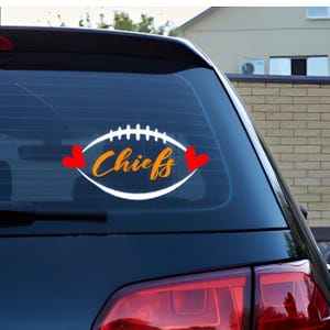 Chiefs Football and Hearts Decal