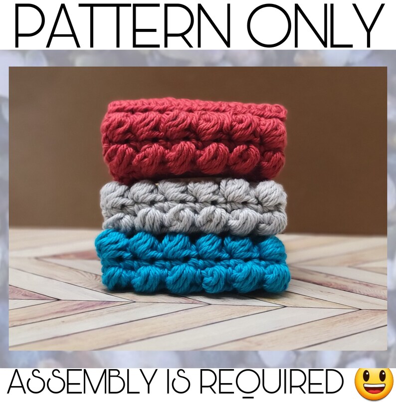 Pebbled Towel Ring PATTERN Only, Crochet Pattern, Dish Towel Ring