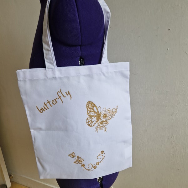 Tote bag floqué  papillon