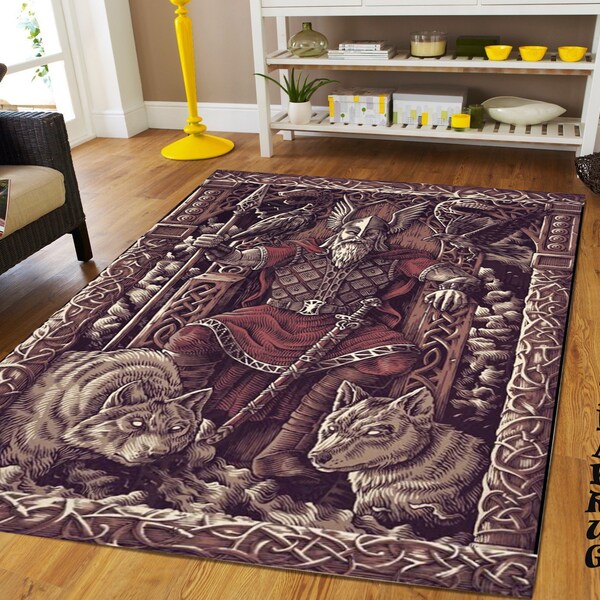 Viking Cartoon Norse Round Rug