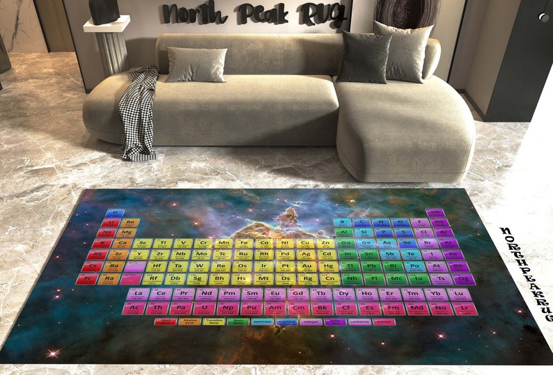 Periodic Table Rug, Chemical Rug, Educational Rug, Science Rug, Room