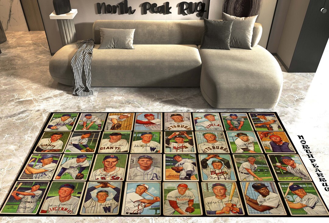 MLB Rug, American Baseball Rug, Baseball Legend, MLB Legend Rug, Living