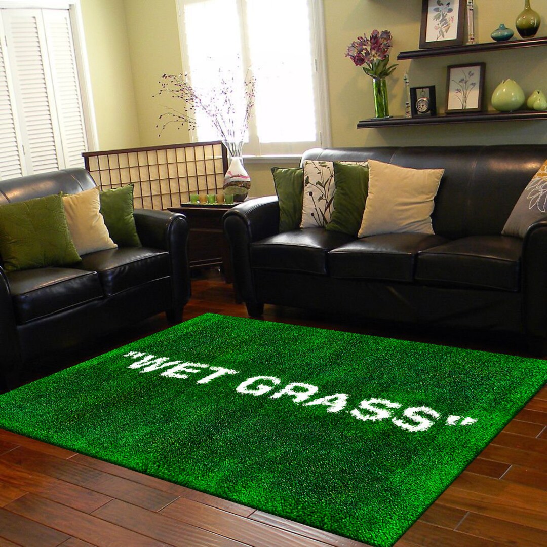 Wet Grass Rug,wet Grass Patterned Rug, Green Rug, Gift for Him,living