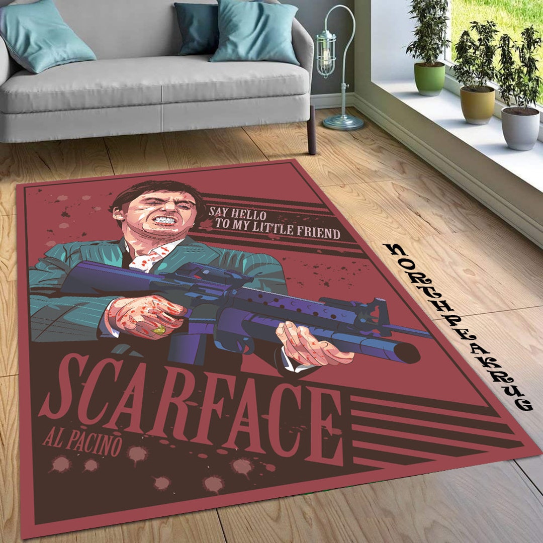 Scarface, Scarface Rug, Tony Montana Rug, Themed Rug, Gift Custom Rug