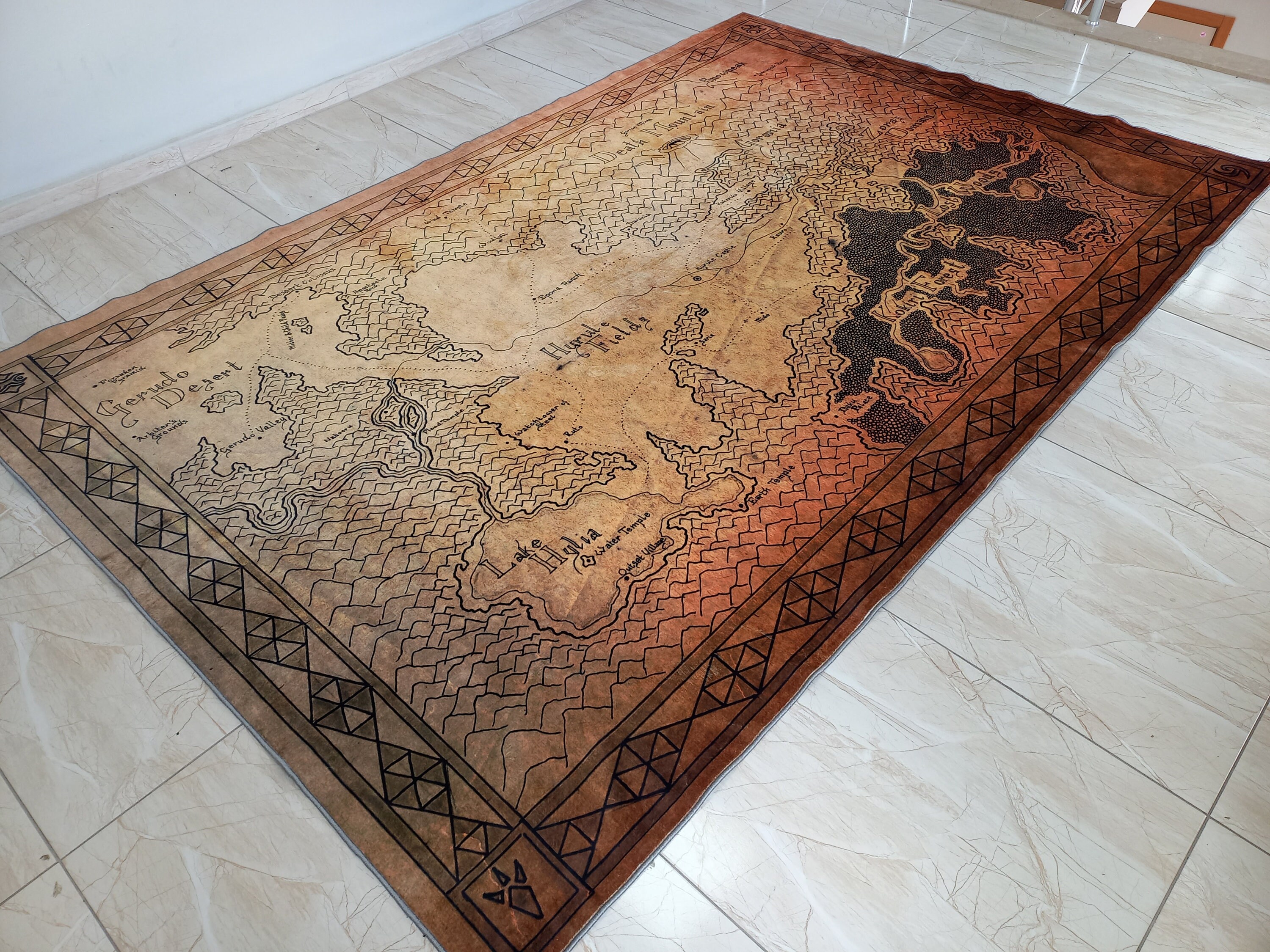 Zelda Map Rug, Legend of Zelda Rug, Zelda Location, Game Map, Game Room ...