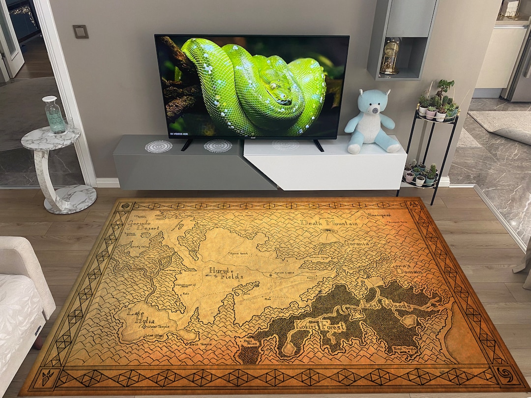 Zelda Map Rug, Legend of Zelda Rug, Zelda Location, Game Map, Game Room