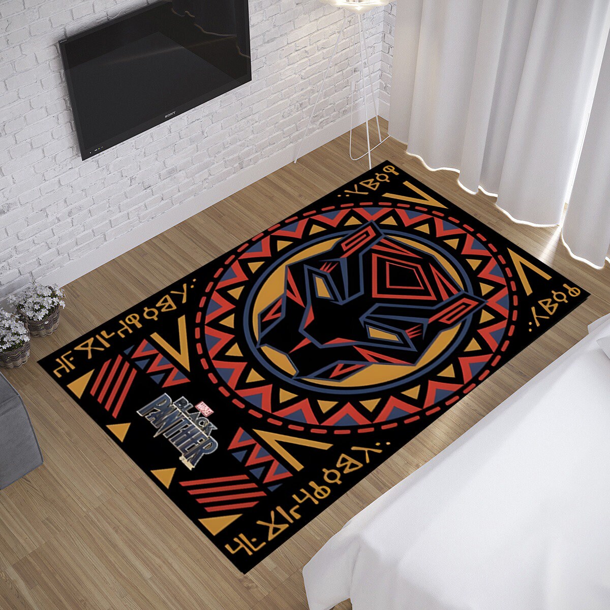 Black Panther Area Rug, Wakanda Mat, Cool Marvel Superhero Decor for